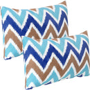 Sunnydaze 2 Indoor/Outdoor Lumbar Throw Pillow Covers - 20-Inch - Chevron Bliss