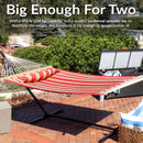 Sunnydaze 2-Person Quilted Fabric Double Hammock with Pillow