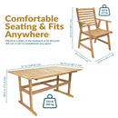 Sunnydaze Hatteras 7-Piece Outdoor Dining Set with Umbrella Hole - Patio Dining Set for 6
