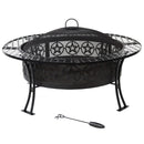 Sunnydaze 40" Large Steel Fire Pit with Spark Screen