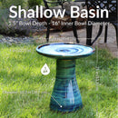 Sunnydaze Glazed Ceramic Outdoor Bird Bath