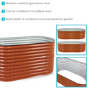 Sunnydaze Stackable Galvalume Steel Raised Garden Bed - Oval