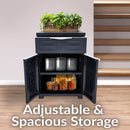 Sunnydaze Plastic Garage Storage Cabinet with Adjustable Shelf - 34.5"