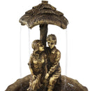 Sunnydaze Lovers Umbrella Solar-Powered Fountain with Battery Backup and Lights - 43"