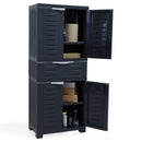 Sunnydaze Plastic Garage Storage Cabinet with 2 Adjustable Shelves