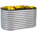 Sunnydaze Stackable Galvalume Steel Raised Garden Bed - Oval