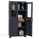 Sunnydaze Plastic Lockable Storage Cabinet with 3 Adjustable Shelves