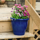 Sunnydaze Glazed Ceramic Planter with Drainage Holes - Set of 2