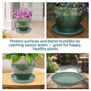 Sunnydaze Set of 4 Glazed Ceramic Planter Saucers
