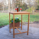 Sunnydaze Teak Wooden Bar Table - 31" Square