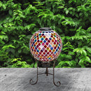 Sunnydaze Glass Mosaic Solar Garden Gazing Globe - 10"