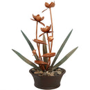 Sunnydaze Blossoms Copper Flower Fountain - 28 Inch Tall