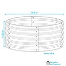 Sunnydaze Galvalume Steel Round Raised Garden Bed - 17.25" H