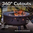 Sunnydaze 30" Cosmic Cooking Fire Pit with Grill Grate & Spark Screen