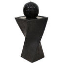 Sunnydaze Black Ball Solar Fountain with Battery Backup and LED Light, 32 Inch