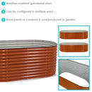 Sunnydaze Stackable Galvalume Steel Raised Garden Bed - Oval