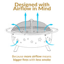 Sunnydaze 42" Large Cosmic Fire Pit with Moon and Stars Design