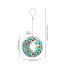 Sunnydaze Round Mosaic Glass Hanging Bird Feeder - 6"