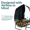 Sunnydaze Firewood Log Hoop Rack with Cover