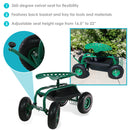 Sunnydaze Rolling Garden Cart with Work Seat and Basket