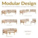 Sunnydaze 4-Piece Wood Patio Furniture Set – L-Shaped Outdoor Sofa Set
