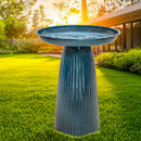Sunnydaze Gleeful Garden Metal Outdoor Bird Bath - UV-Resistant Finish