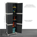 Sunnydaze 4-Shelf Plastic Lockable Storage Cabinet - 72"