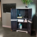 Sunnydaze Plastic Lockable Storage Cabinet with 3 Adjustable Shelves