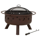 Sunnydaze 30" Cosmic Cooking Fire Pit with Grill Grate & Spark Screen