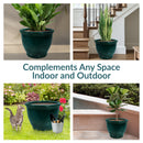 Sunnydaze Round Glazed Ceramic Planter with Drainage