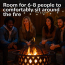 Sunnydaze Crossweave Wood-Burning Fire Pit with Spark Screen and Poker
