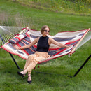 Sunnydaze Rope Hammock with 12' Steel Stand, Pad, and Pillow