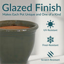 Sunnydaze Studio Glazed Ceramic Planter with Drainage Holes - Set of 2