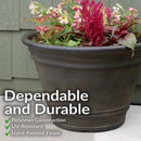 Sunnydaze Franklin Polyresin Outdoor Flowerpot Planter