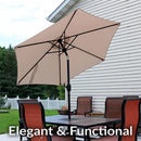 Sunnydaze Aluminum Outdoor Patio Umbrella with Tilt and Crank