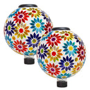 Sunnydaze Glass Mosaic Solar Garden Gazing Globe - 10"