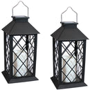 Sunnydaze Concord Outdoor Decorative Solar Powered Candle Lantern - LED Light - 11-Inch