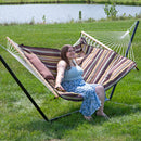Sunnydaze Rope Hammock with 12' Steel Stand, Pad, and Pillow