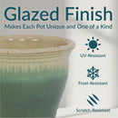 Sunnydaze Studio Glazed Ceramic Planter with Drainage Holes - Set of 2