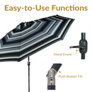 Sunnydaze 9' Solar LED Outdoor Patio Umbrella with Tilt and Crank