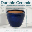 Sunnydaze Chalet High-Fired Glazed Ceramic Planter - 14.5"