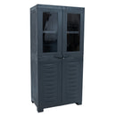 Sunnydaze Plastic Lockable Storage Cabinet with 3 Adjustable Shelves