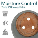 Sunnydaze Round Glazed Ceramic Planter with Drainage