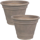 Sunnydaze Franklin Outdoor Flower Pot Planter - Beige - 20-Inch - 2-Pack