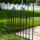 Sunnydaze 2-Piece Gothic Iron Decorative Garden Border Fence - Black