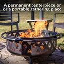 Sunnydaze Crossweave Wood-Burning Fire Pit with Spark Screen and Poker