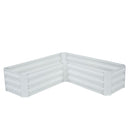 Sunnydaze Galvanized Steel L-Shaped Raised Garden Bed