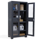 Sunnydaze Plastic Lockable Storage Cabinet with 3 Adjustable Shelves