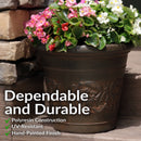 Sunnydaze Arabella Polyresin Outdoor Flower Pot Planter
