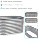 Sunnydaze Stackable Galvalume Steel Raised Garden Bed - Oval